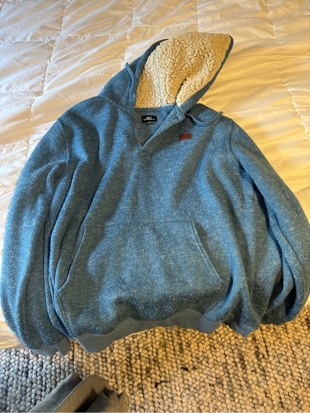 O'Neill Blue Sherpa-Lined Pullover Hoodie